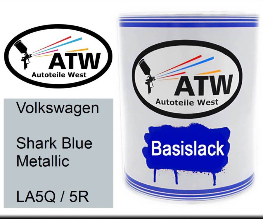 Volkswagen, Shark Blue Metallic, LA5Q / 5R: 1L Lackdose, von ATW Autoteile West.